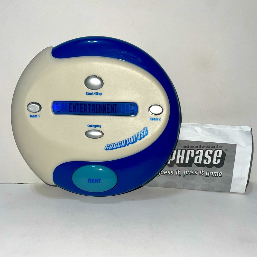 Catch Phrase Handheld Electronic Party Game Hasbro Blue & White TESTED/CLEAN